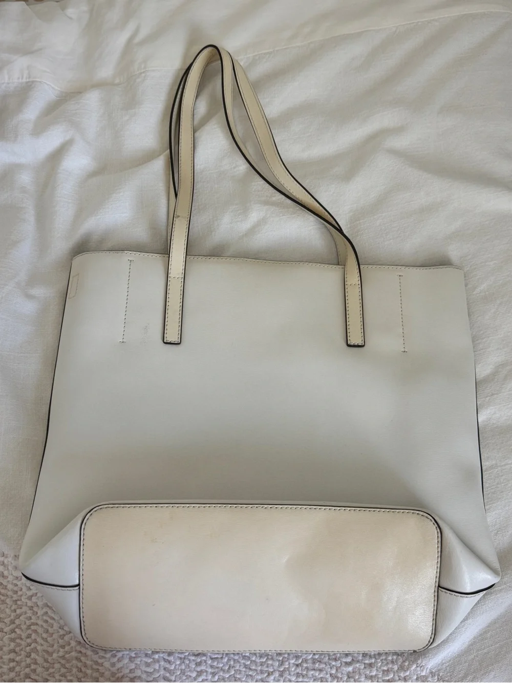 Preowned Vintage Michael Kors Emry Large Leather Tote Optic White 30t6se4t71